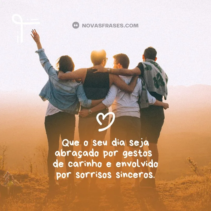 bom dia abraçado por gestos de carinho