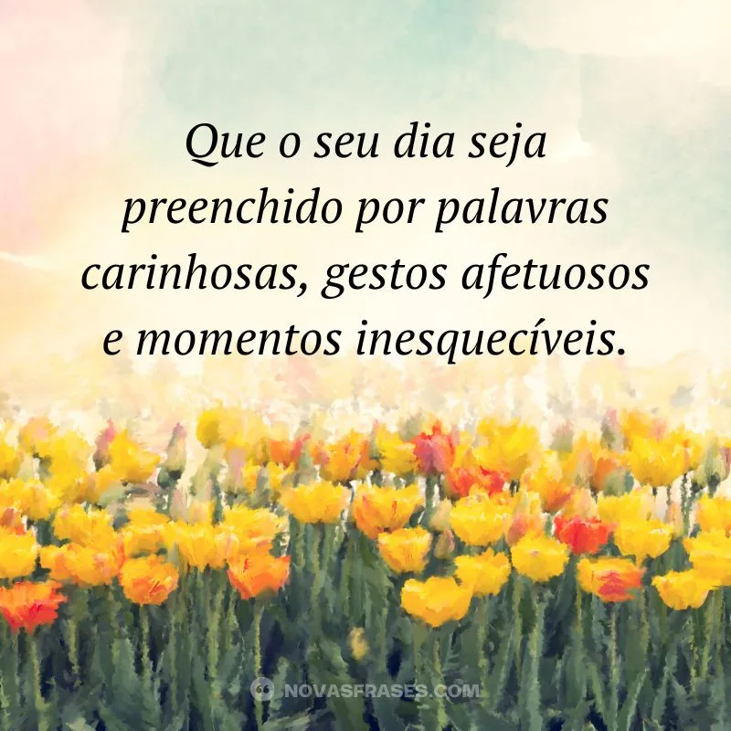 bom dia preenchido por carinho