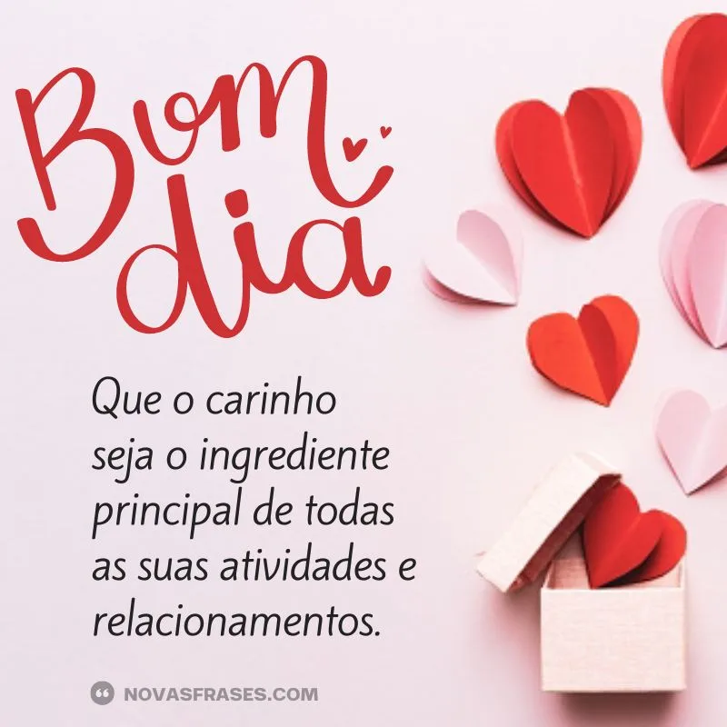 carinho ingrediente principal do seu dia