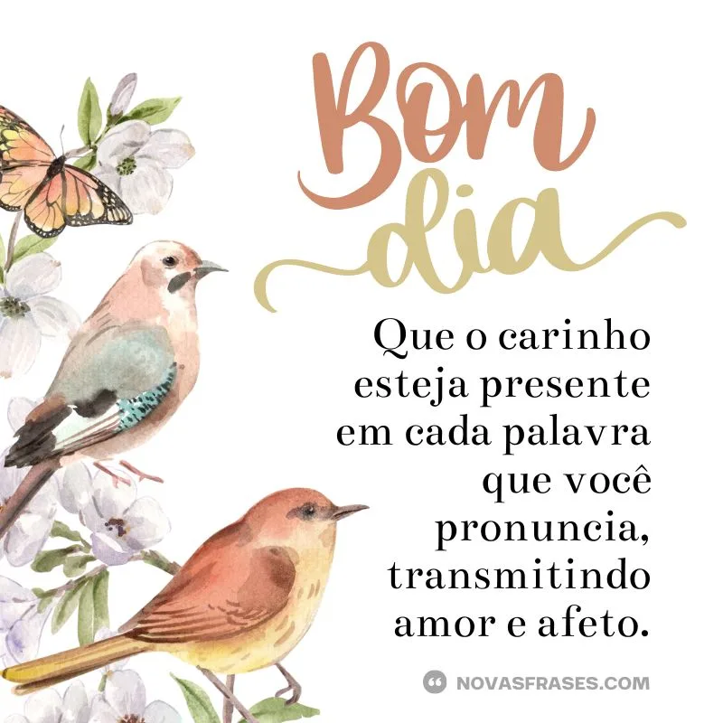 carinho presente em cada palavra do seu bom dia