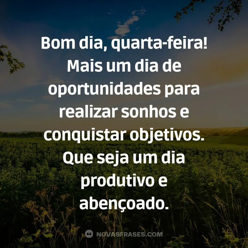 msg bom dia quarta