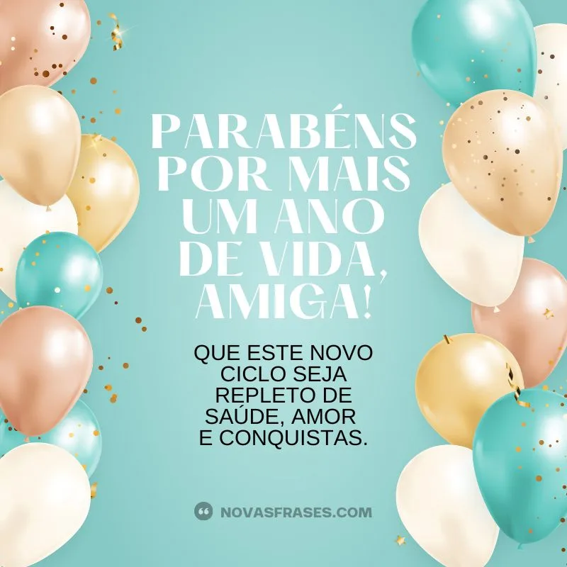 frase de feliz aniversário para amiga