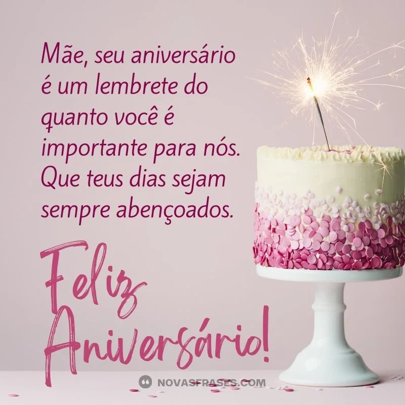 frase feliz aniversário mãe