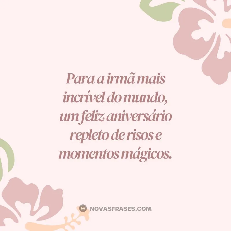 mensagem de feliz aniversário irmã