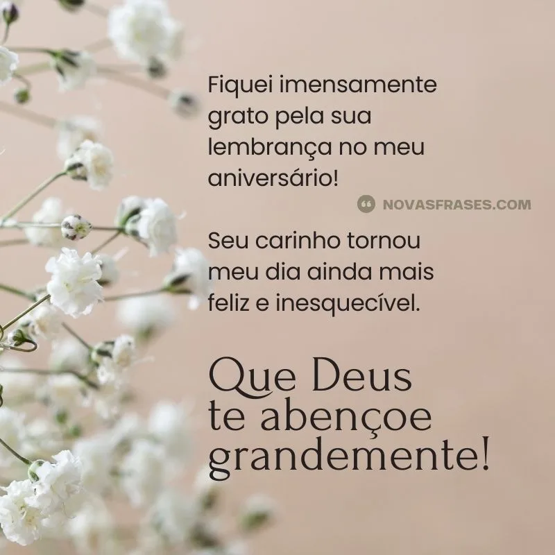 agradecimento de aniversário