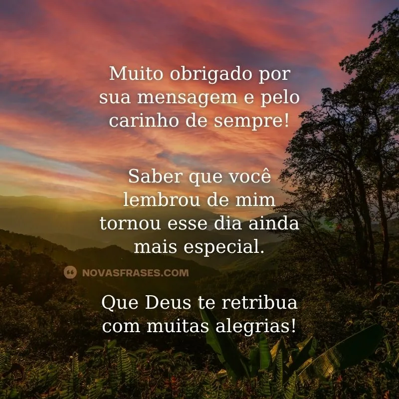 mensagem curta de agradecimento de aniversário