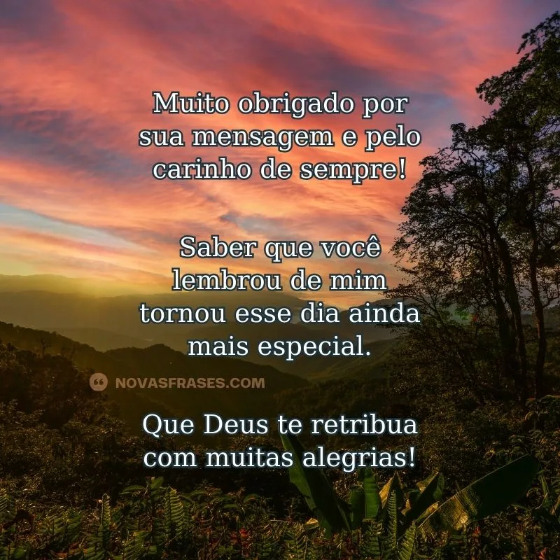 mensagem curta de agradecimento de aniversário