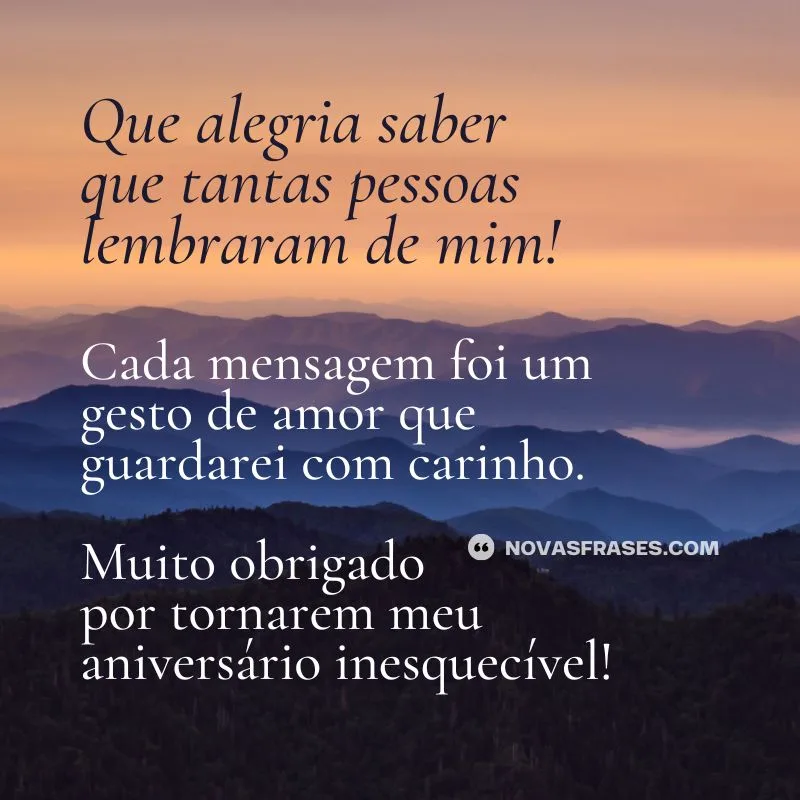 mensagens de agradecimento de aniversário