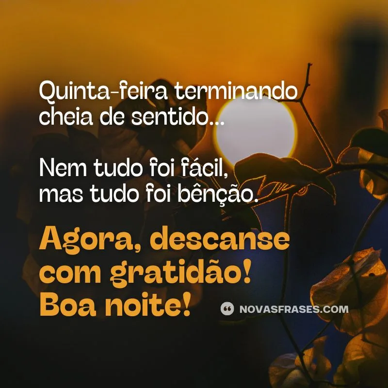 boa noite quinta-feira terminando