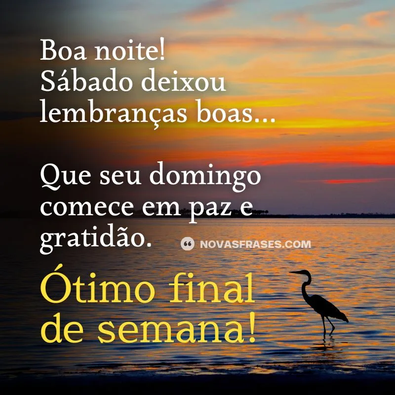 mensagem boa noite sábado