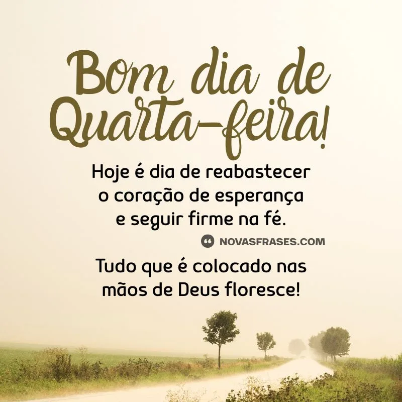 mensagem de bom dia quarta-feira para whatsapp​