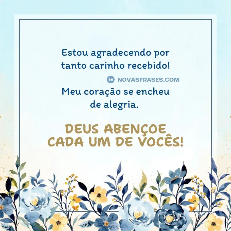 agradecendo pelas felicitações de aniversário