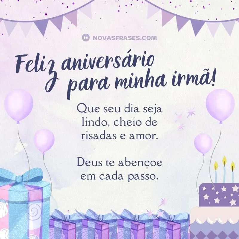 feliz aniversário para minha irmã