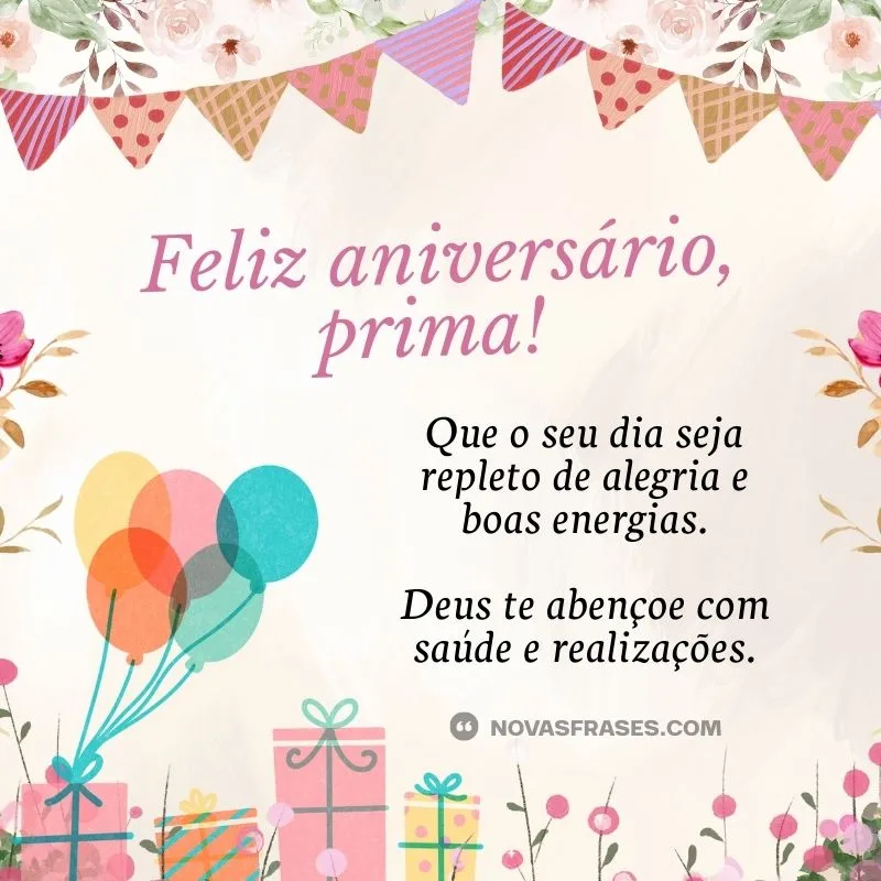 feliz aniversário prima