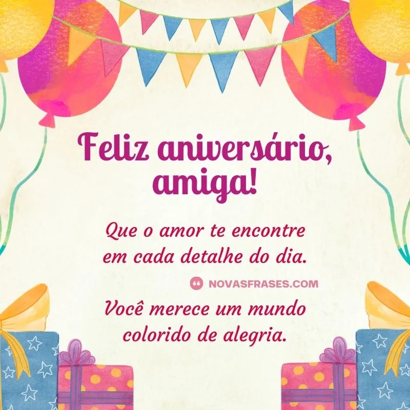 frase de aniversário para amiga