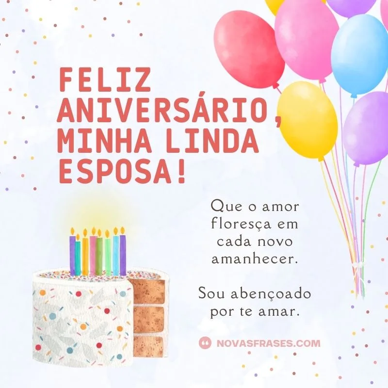 frase de aniversário para esposa