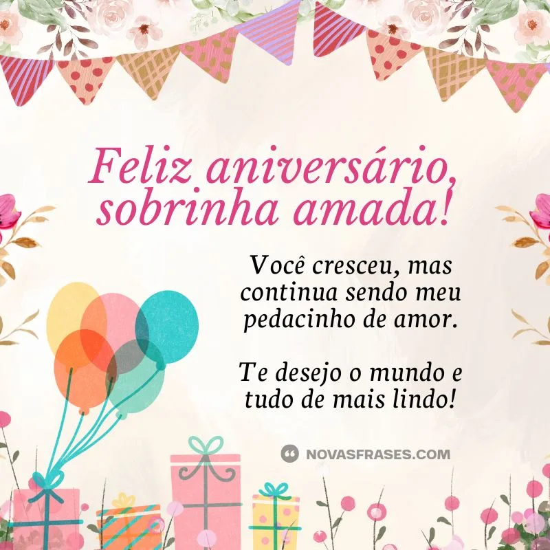 mensagem de aniversário emocionante para sobrinha