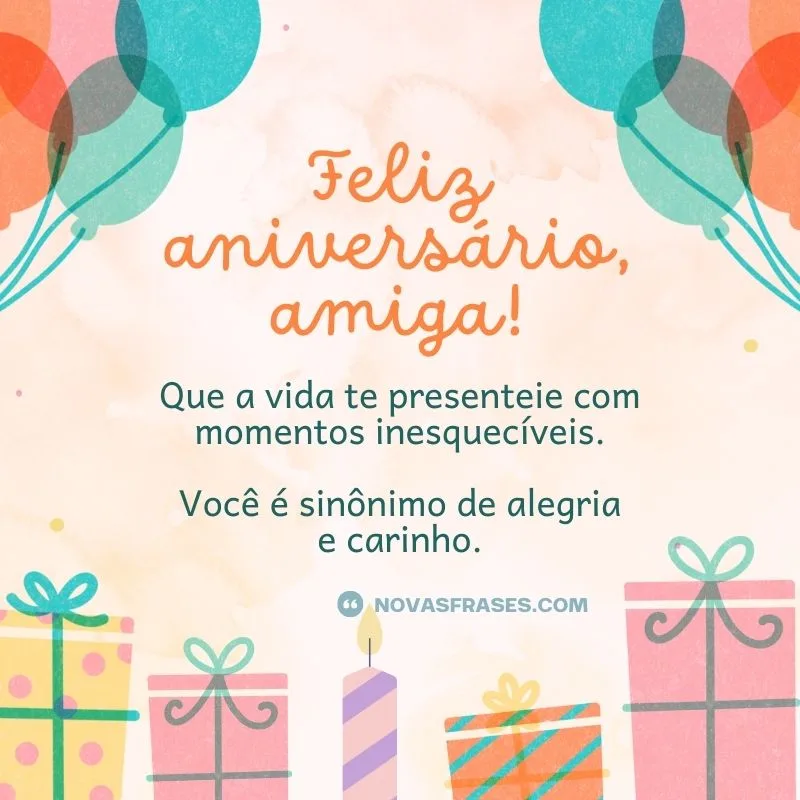 mensagem de aniversário para amiga