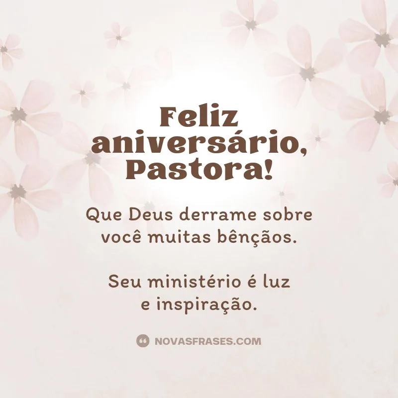 mensagem de aniversário para pastora
