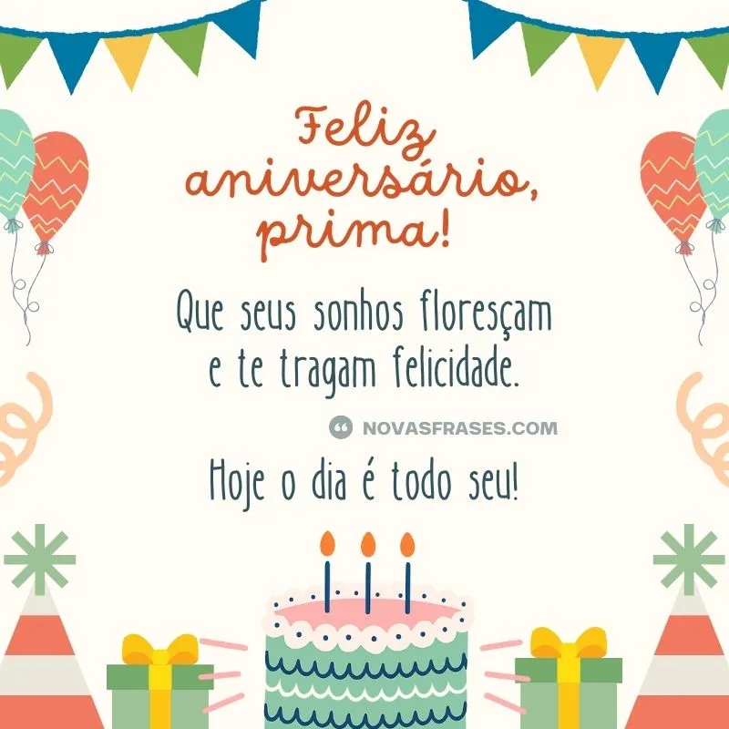 mensagem de aniversário para prima