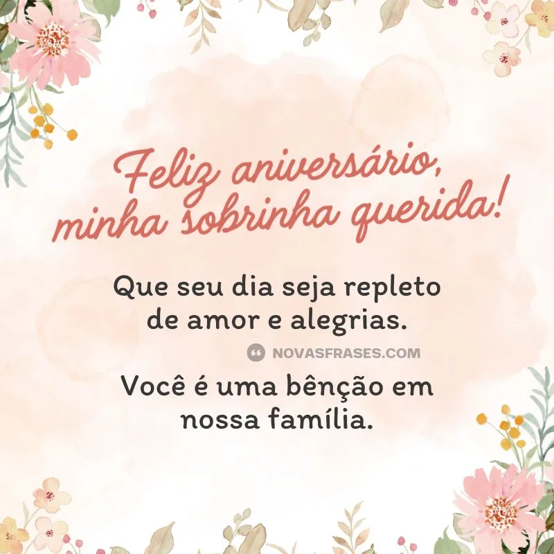 mensagem de aniversário para sobrinha