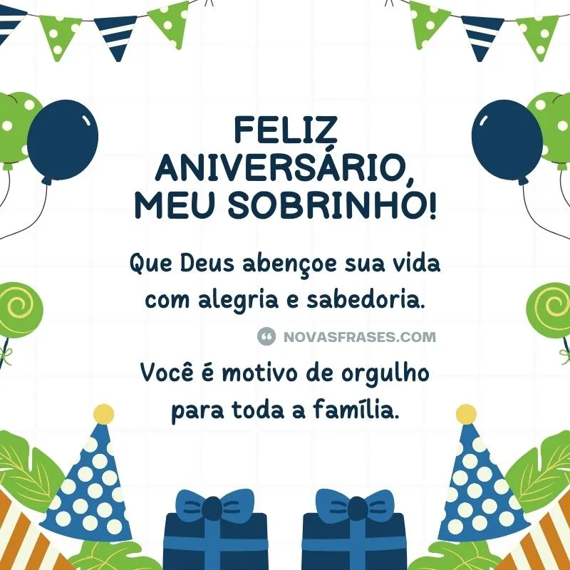 mensagem de aniversário para sobrinho