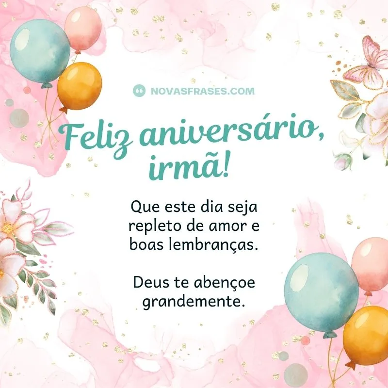 mensagem de feliz aniversário para irmã