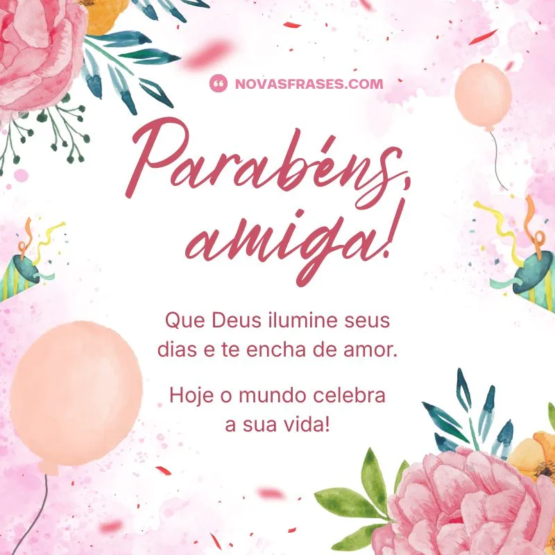 mensagem de parabéns para amiga