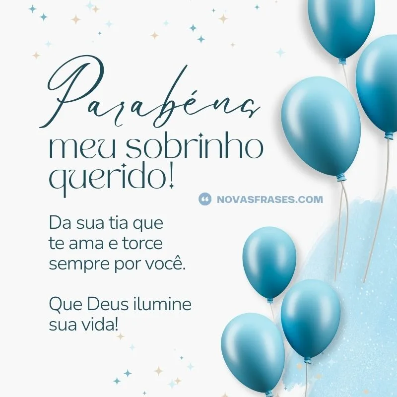 mensagem de tia para sobrinho de aniversário