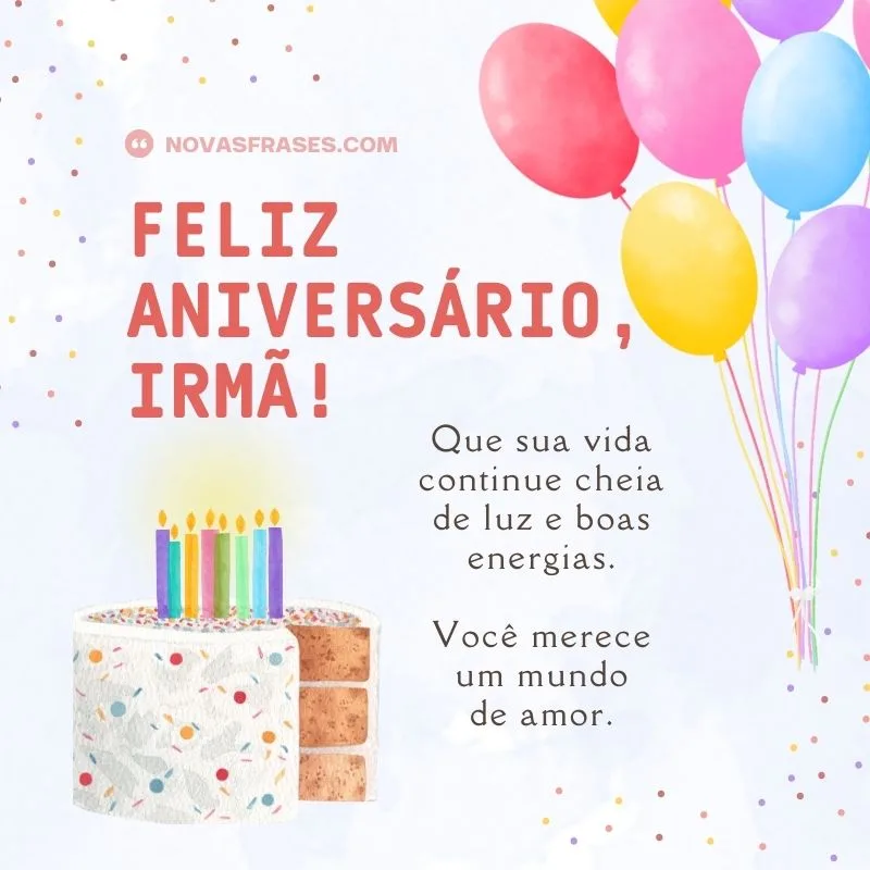 mensagens de aniversário para irmã