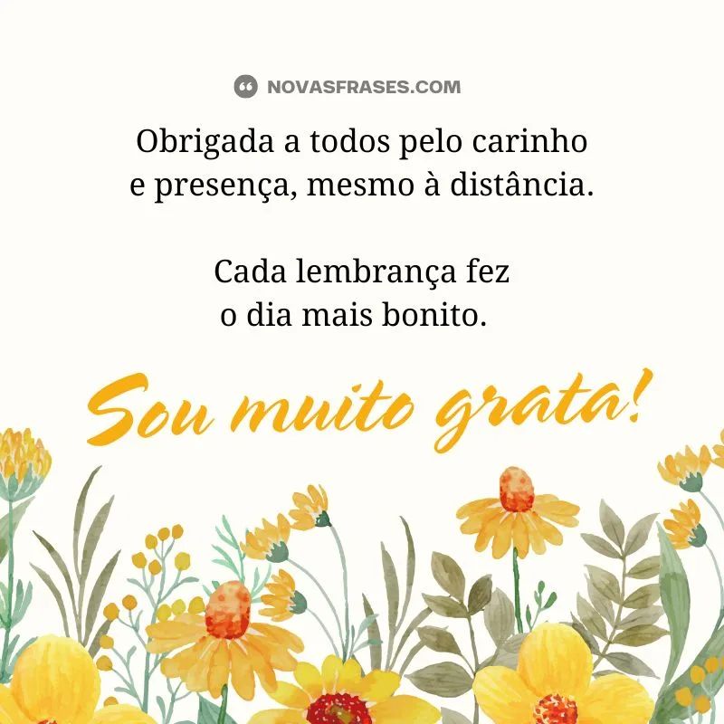 msg de agradecimento de aniversário