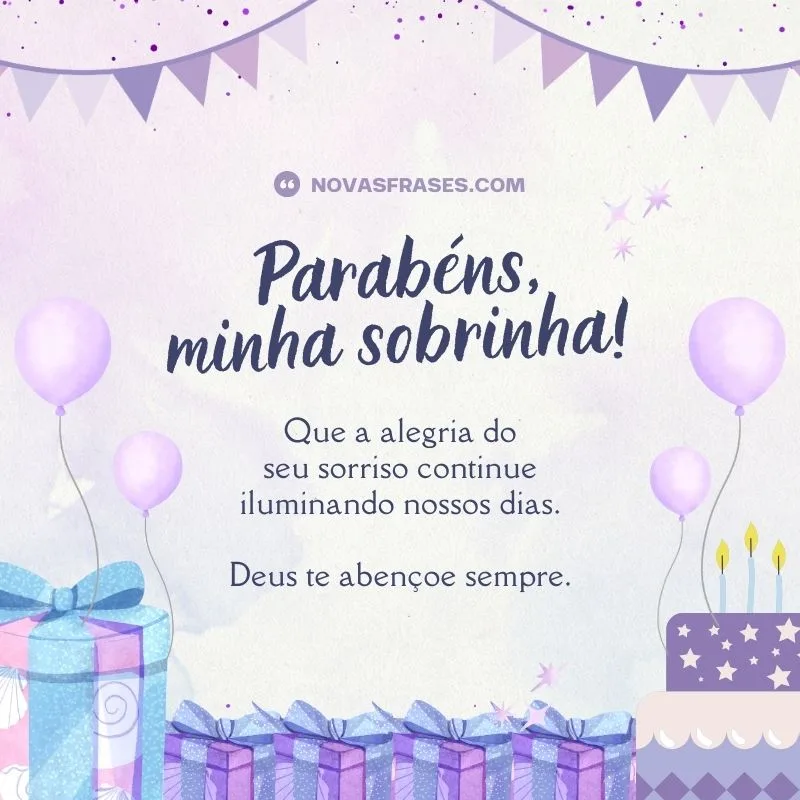 msg de aniversário para sobrinha