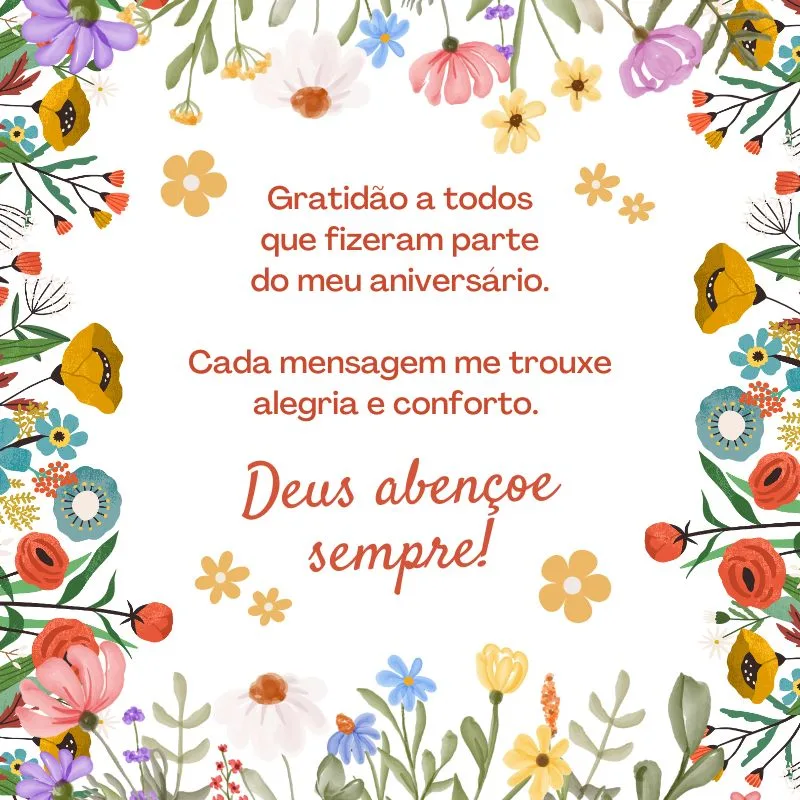 texto de agradecimento de aniversário