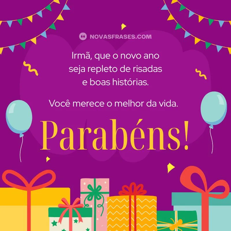 frase de aniversário para irmã